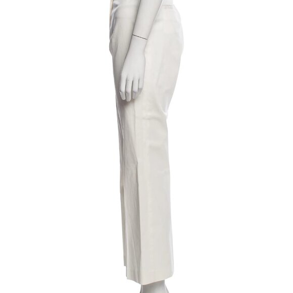 Pre-Loved Nili Lotan Cream Twill Wide Leg Pant - Size 6 - Picture 2 of 9